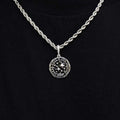 Black Compass Coin Pendant