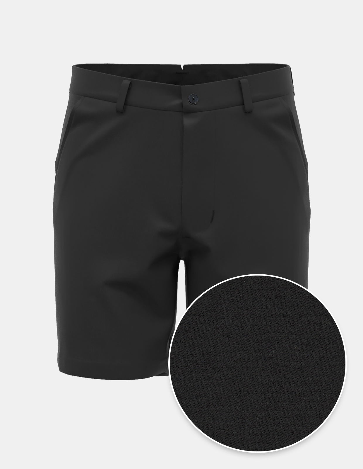 Cashmere Finish Stretch Twill Short - Black