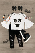Black & White Ghost Distressed Legging Set