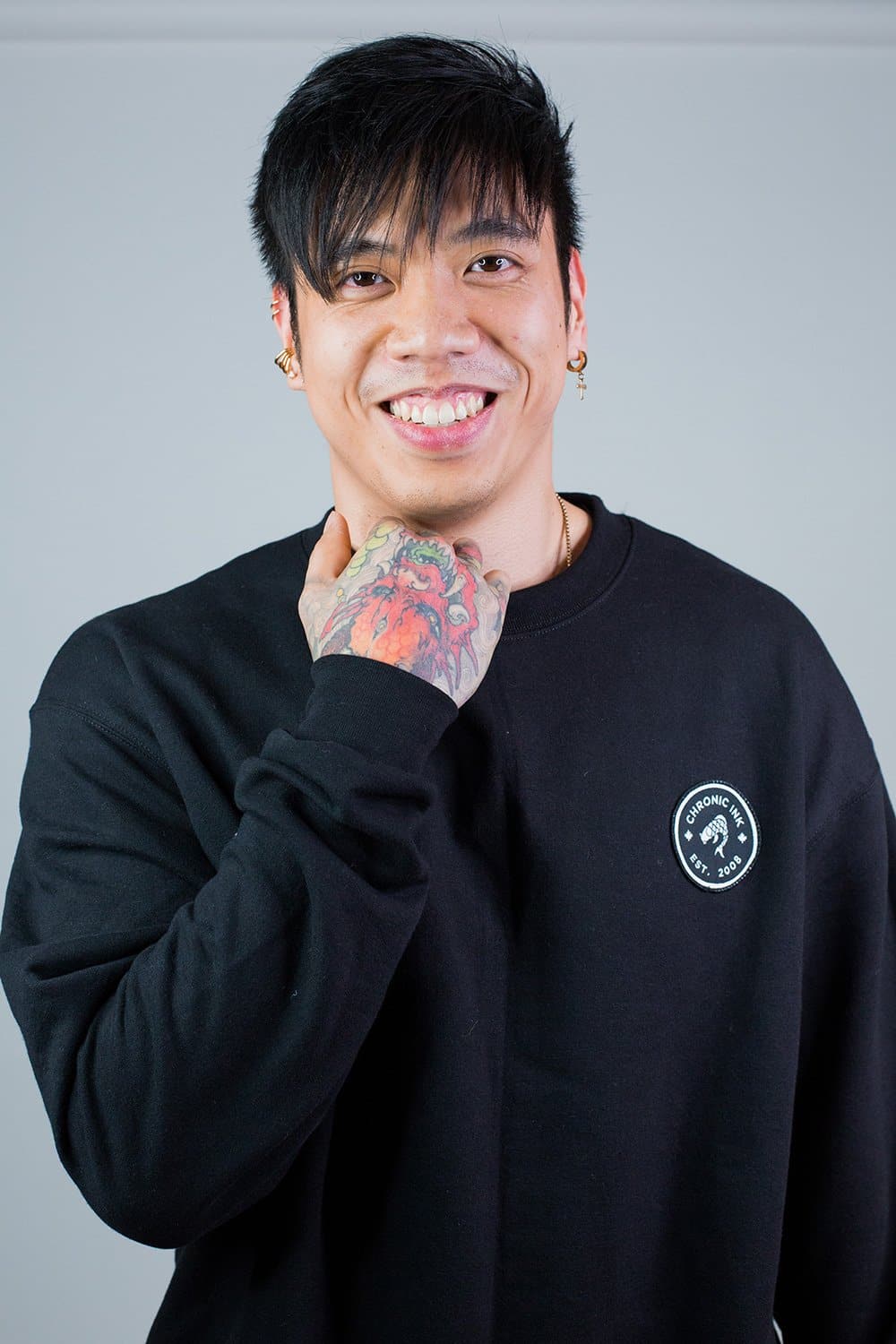 Champion x Chronic Ink Pullover Crew - Black