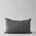 Herringbone Linen Pillow in Black, 16 x 24