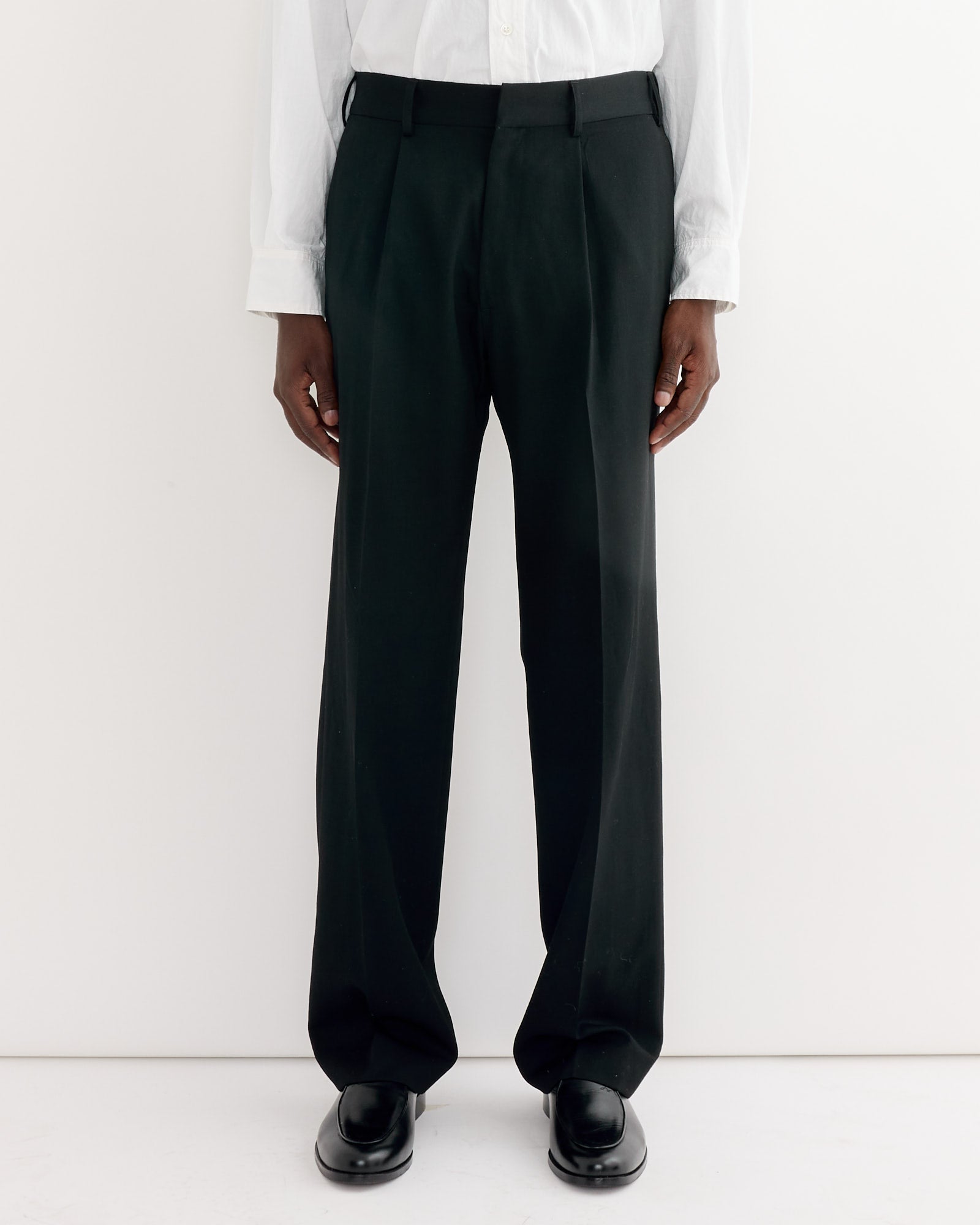 West Coast Pant in Wool Gabardine Black