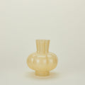 Glass Pleated Vase - Opaque Yellow