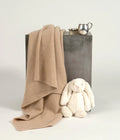 Solid Beige Cashmere Pique Baby Blanket