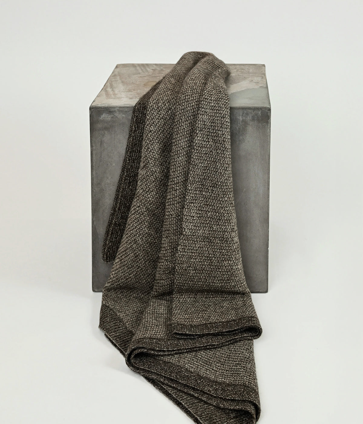 Chocolate and Platinum Beehive Knit Yak Down Throw