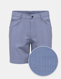 Prince of Wales Cotton Stretch Short - Blue