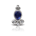 Blue Sapphire and Diamond Delia Threaded Stud Earring With Titanium Backing