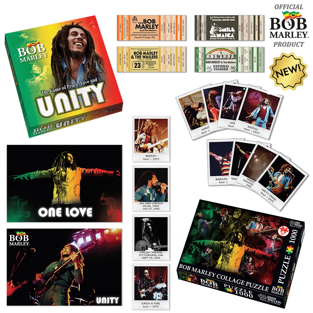Bob Marley Ultimate: UNITY board game, puzzle, collectible concert tickets and exclusive photo collection