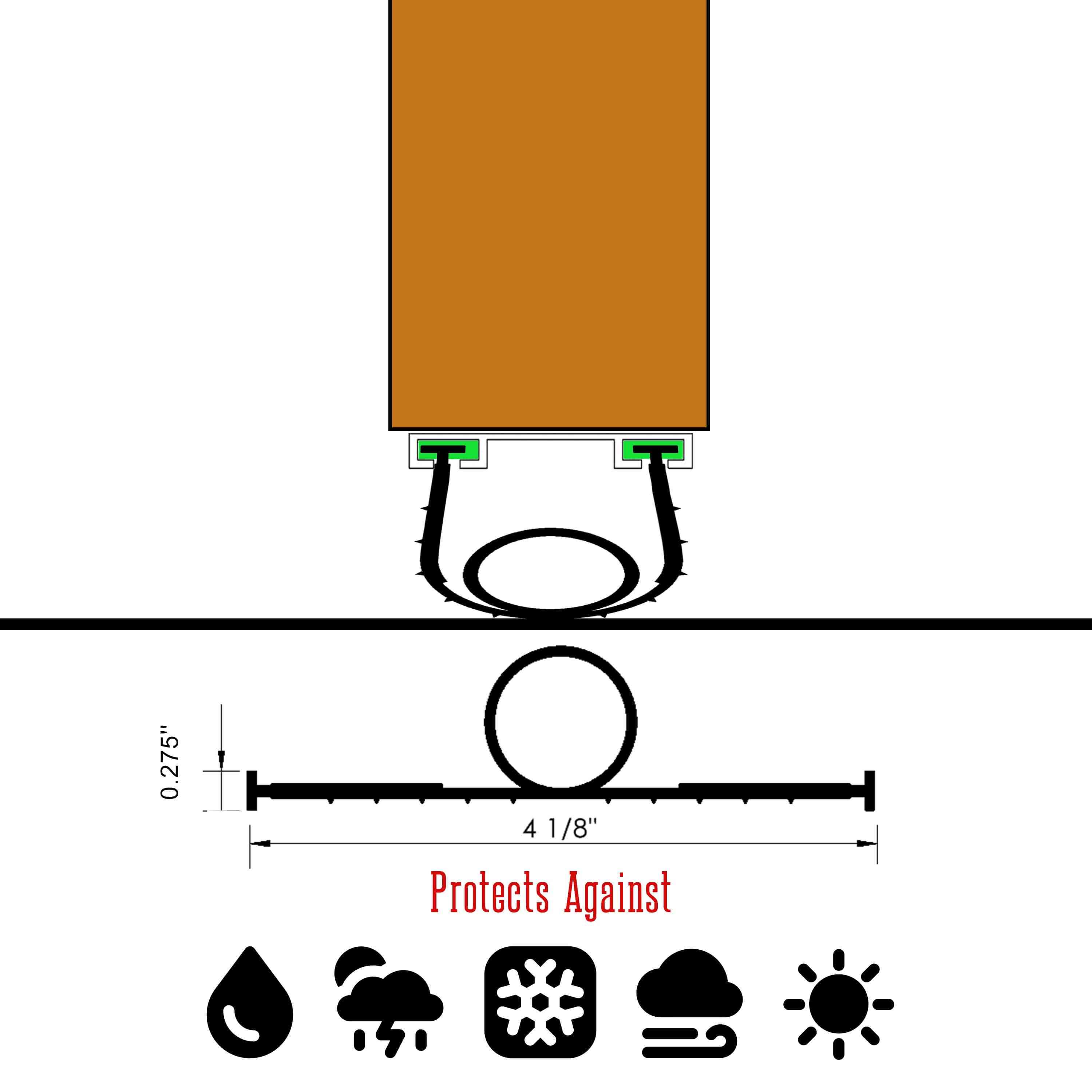 Garage Guardian U Bottom Seal With O Ring