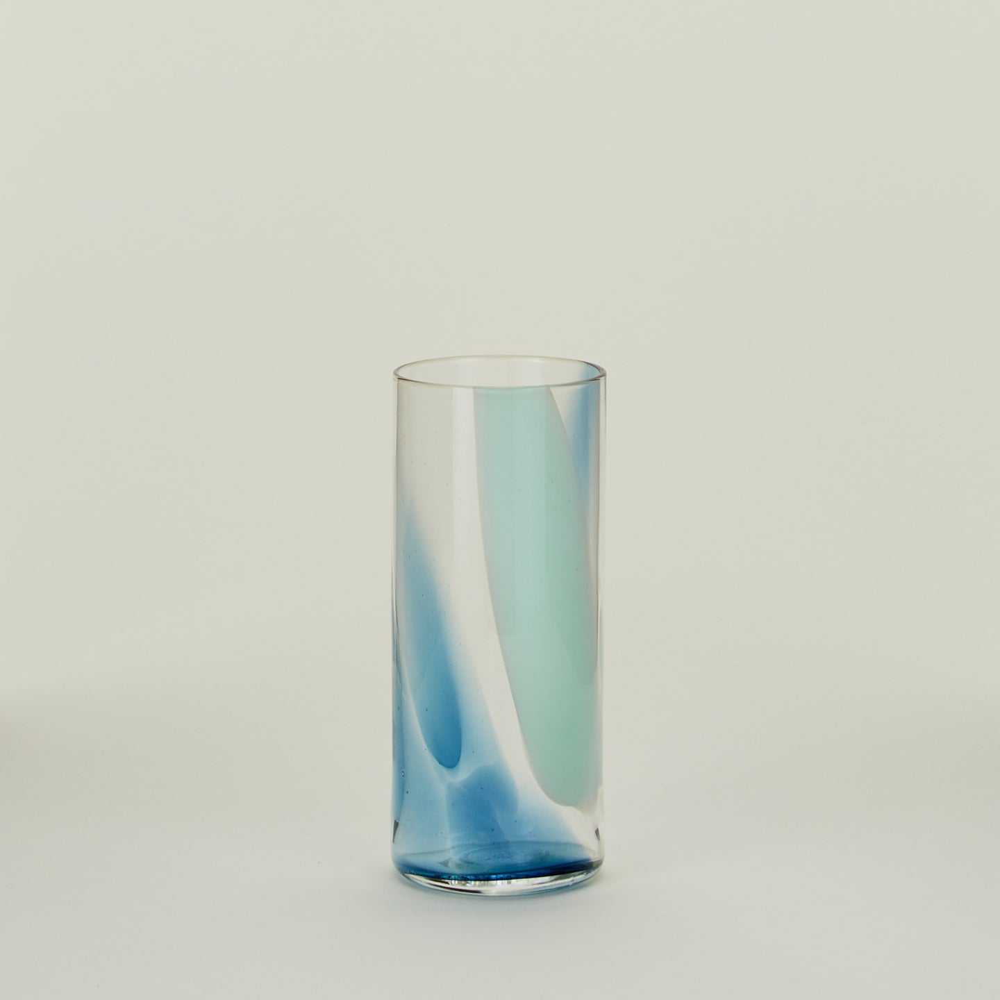 Hand Blown Highball - Peacock/Sky
