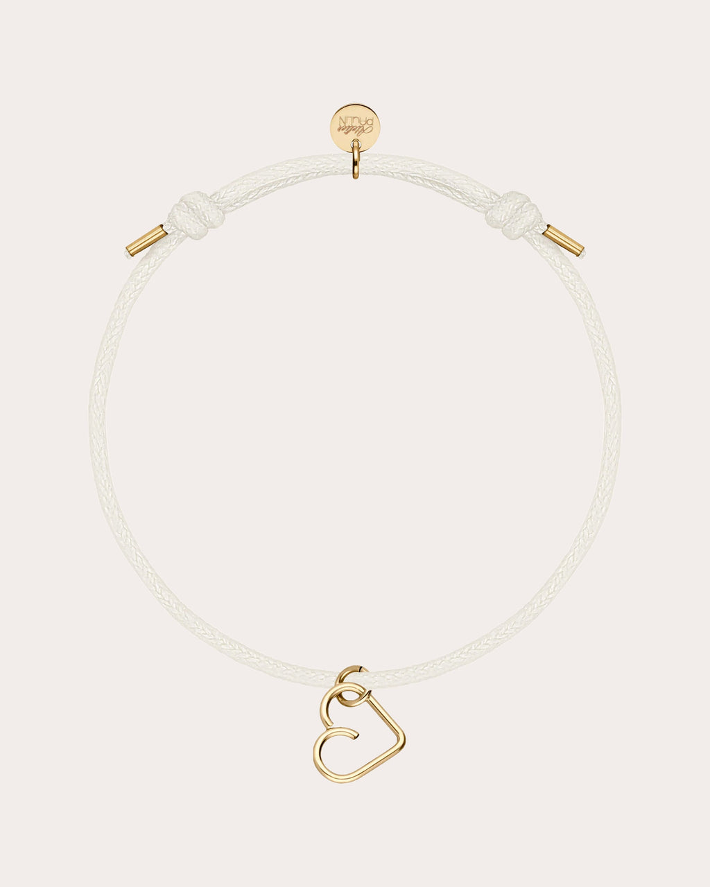 14K Gold-Filled Wire and Cord Heart Charm Bracelet
