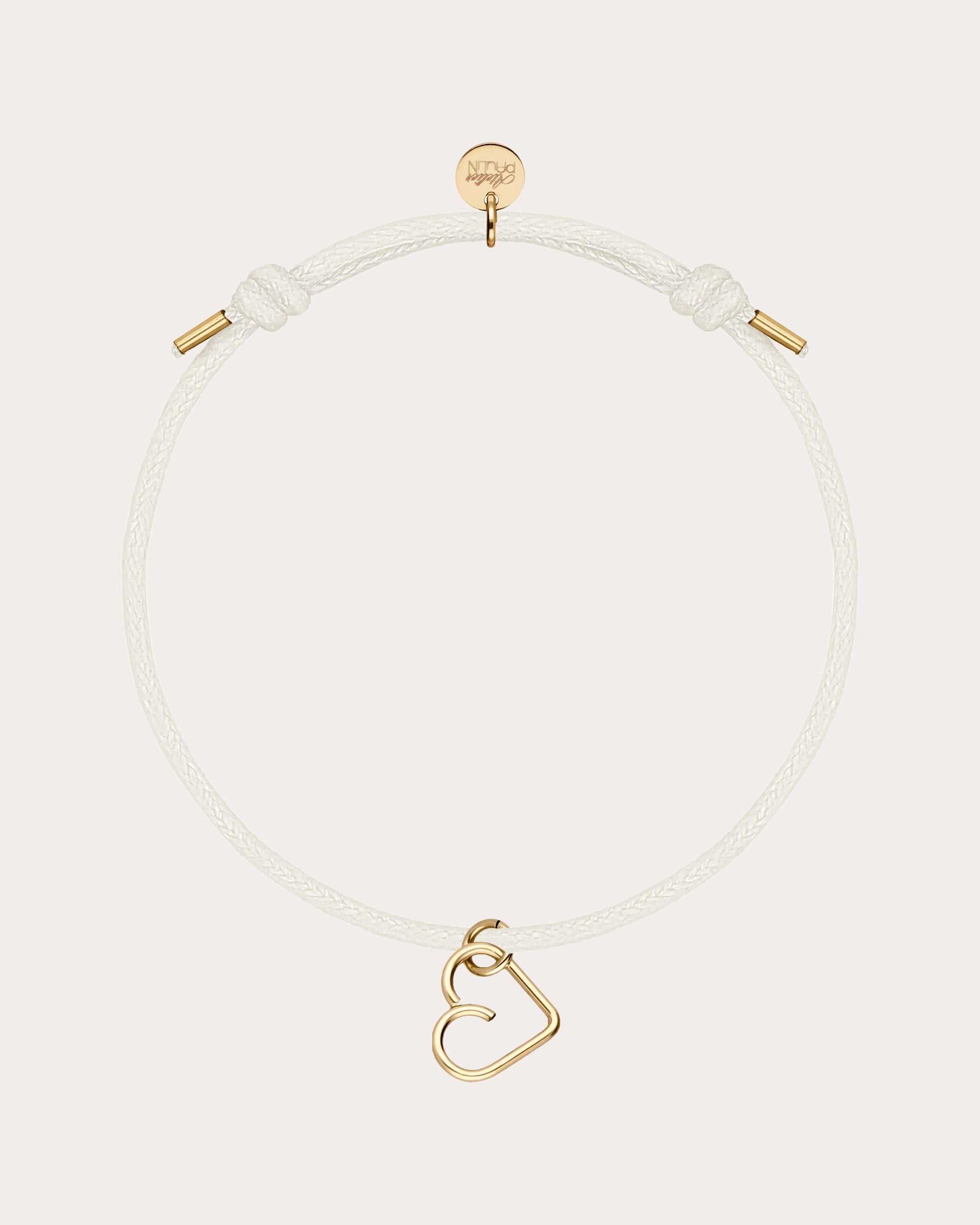 14K Gold-Filled Wire and Cord Heart Charm Bracelet