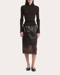 Bria Embroidered Floral Liquid Myrtia Pencil Skirt