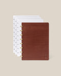 Discbound Heirloom Journal Bundle (Brown Leather 6" x 8.5" + 3 Refills)