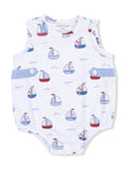 Bubble Sunsuit, Bubbly Sailboats Blue