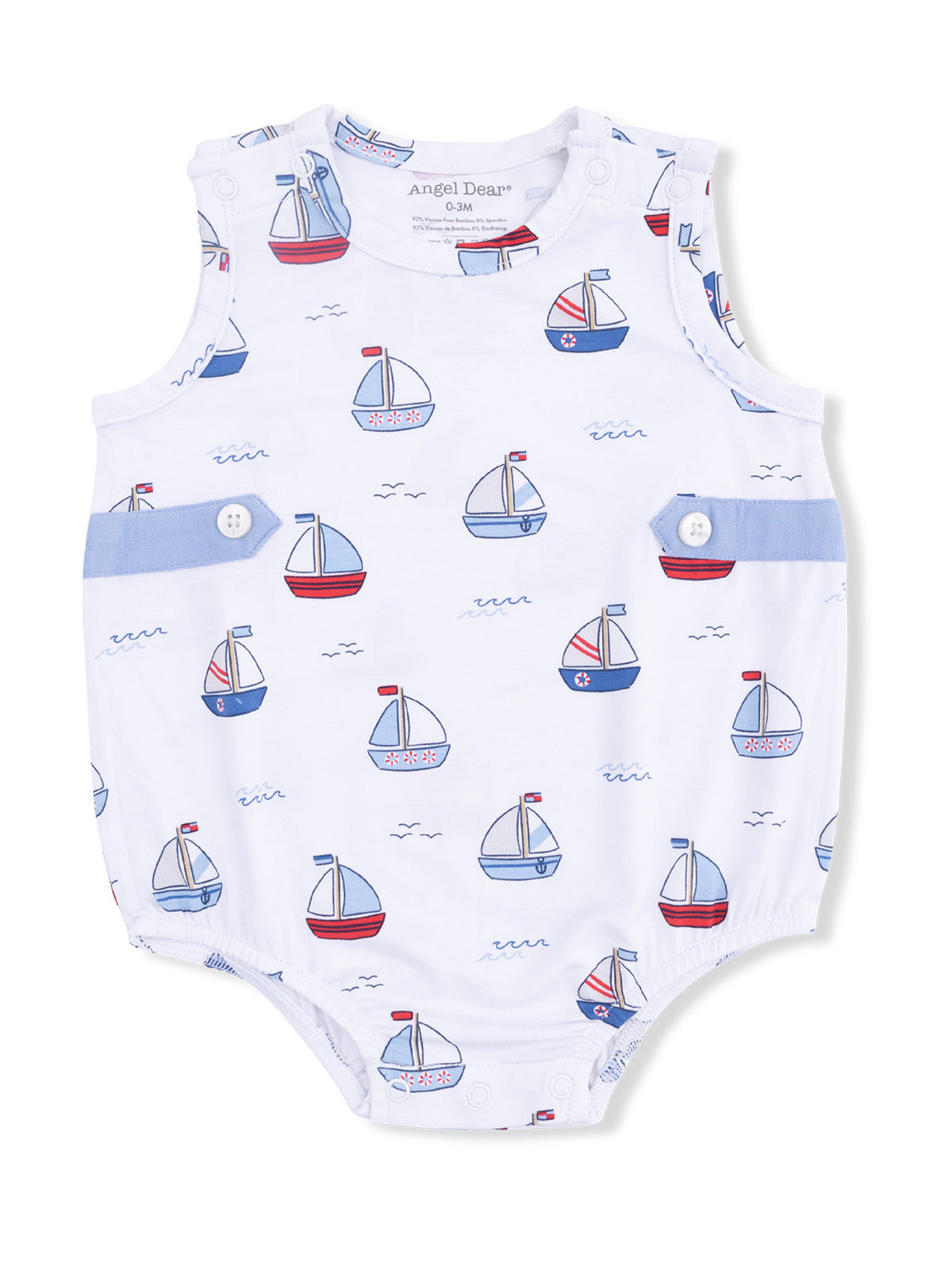 Bubble Sunsuit, Bubbly Sailboats Blue