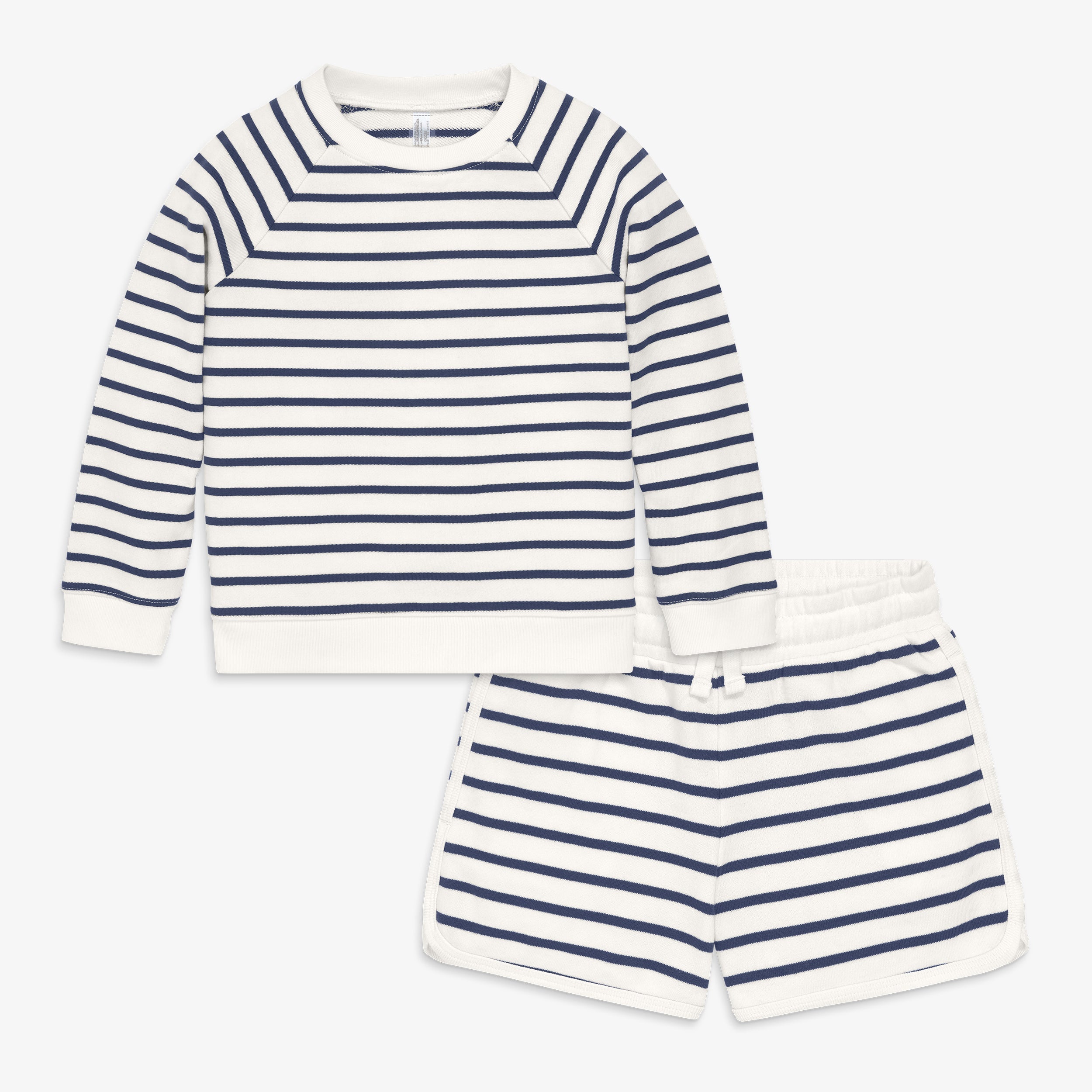 Kids sweatshirt and short in navy stripe