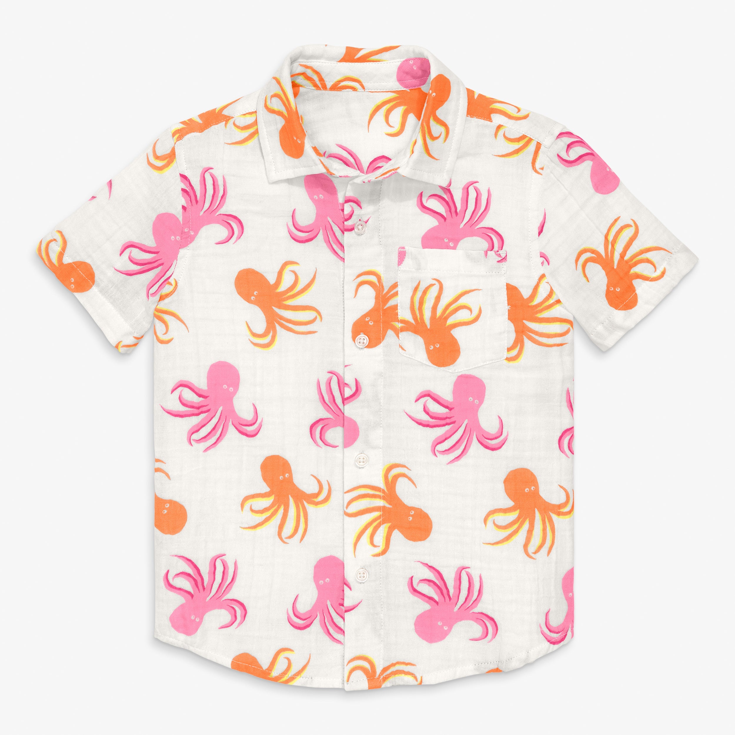 Kids cotton gauze shirt in octopus pals