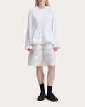 Audrey Pleated Cotton-Jersey Peplum Top