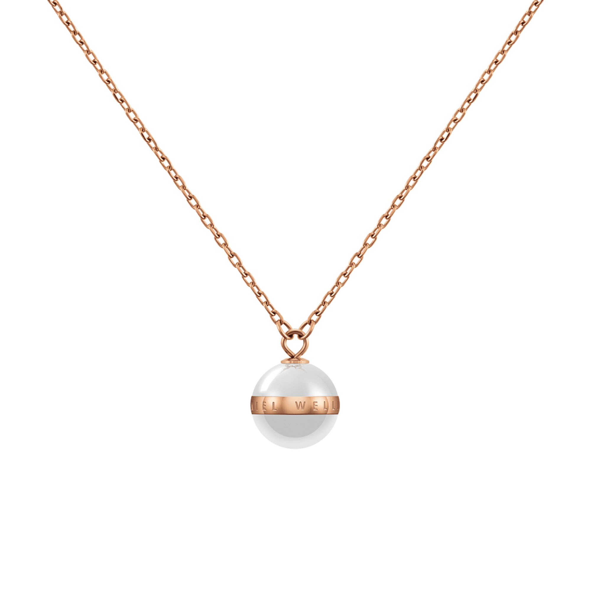 Aspiration Necklace Rose Gold Satin White