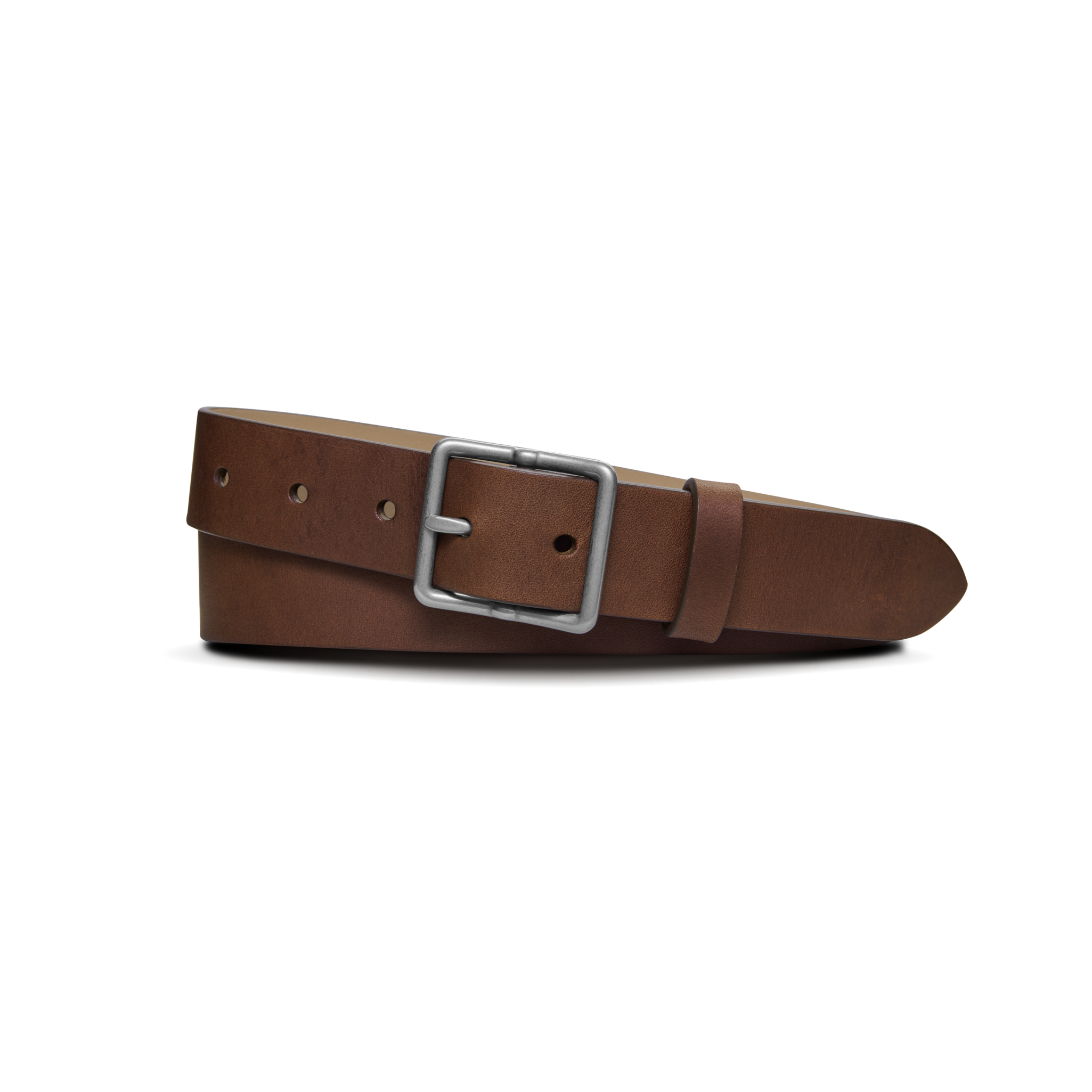 1 1/4" Center Bar Buckle Belt - Medium Brown