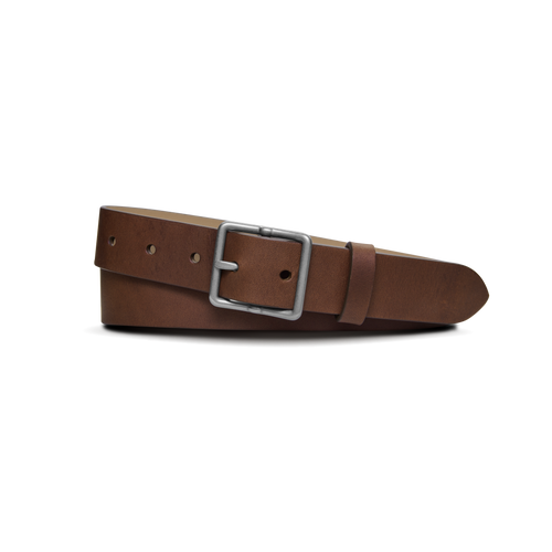 1 1/4" Center Bar Buckle Belt - Medium Brown