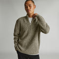 The Felted Merino Half-Zip Sweater | Seafoam Green / Kambaba Twist