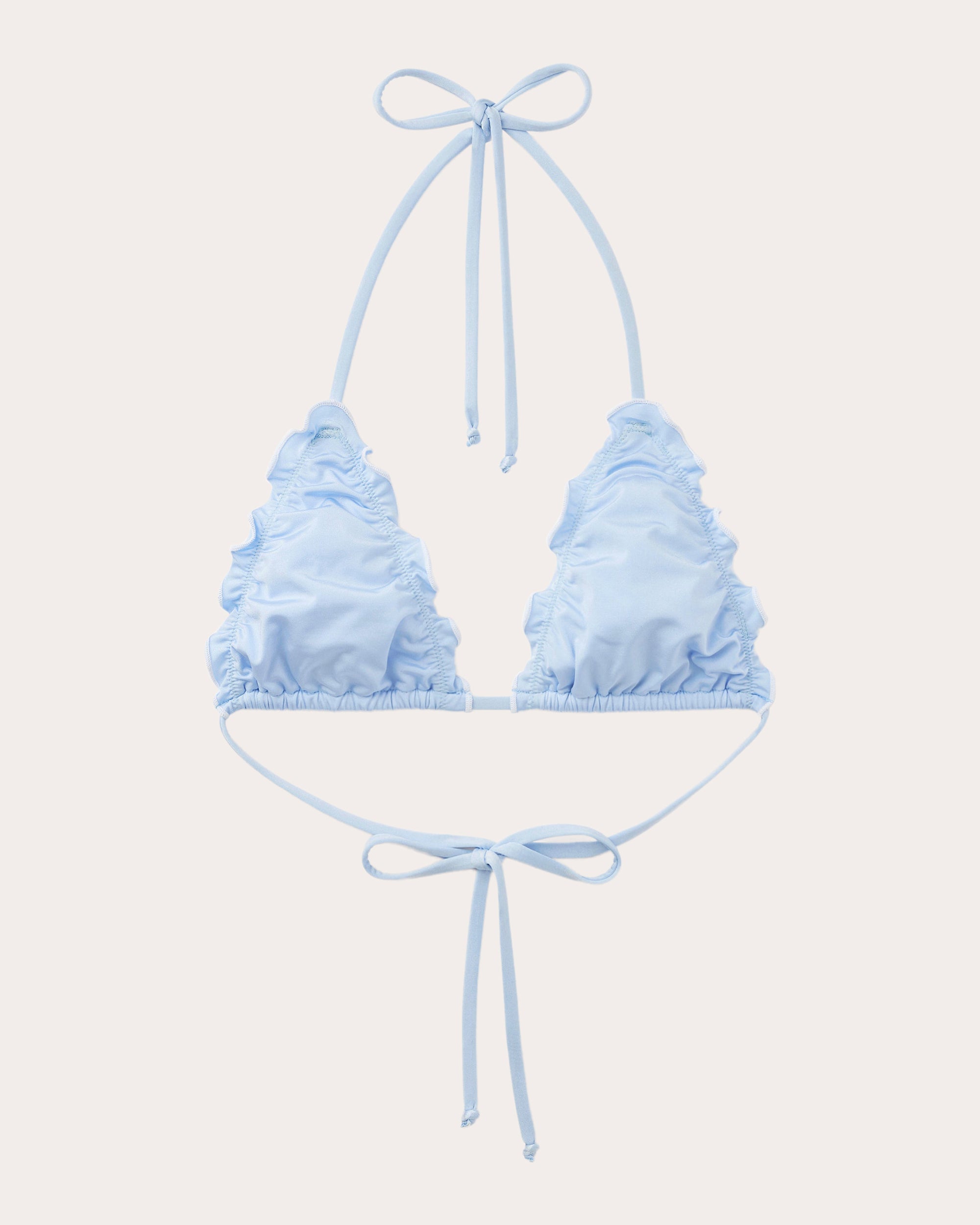 Sea Frill-Trim Triangle Bikini Top
