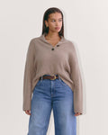 The Cocoon Henley in Wool Cashmere | Oatmeal
