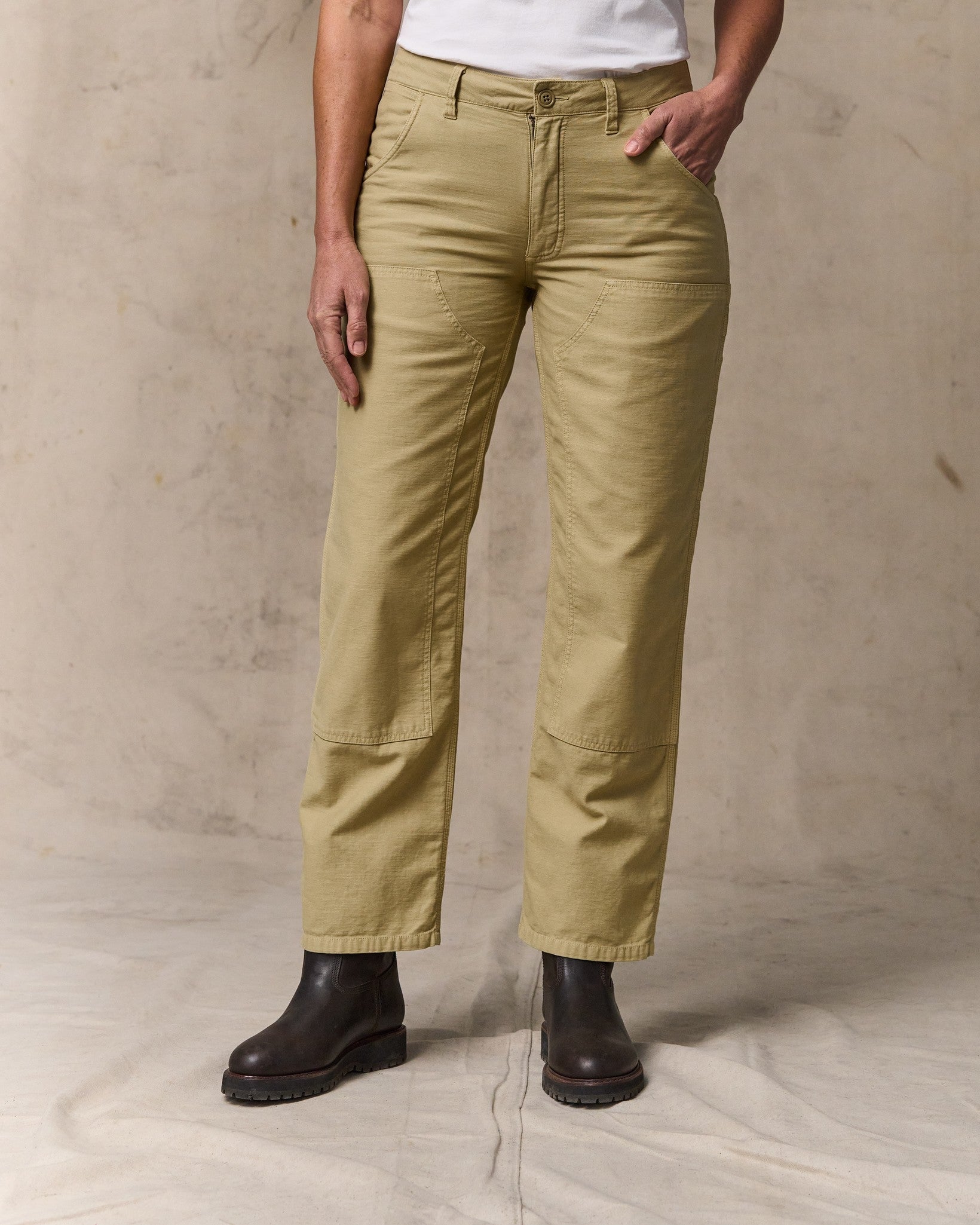 Women's Reverse Sateen Double Front Pants - Antique Khaki