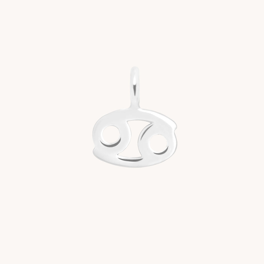 Cancer Zodiac Charm 9k White Gold