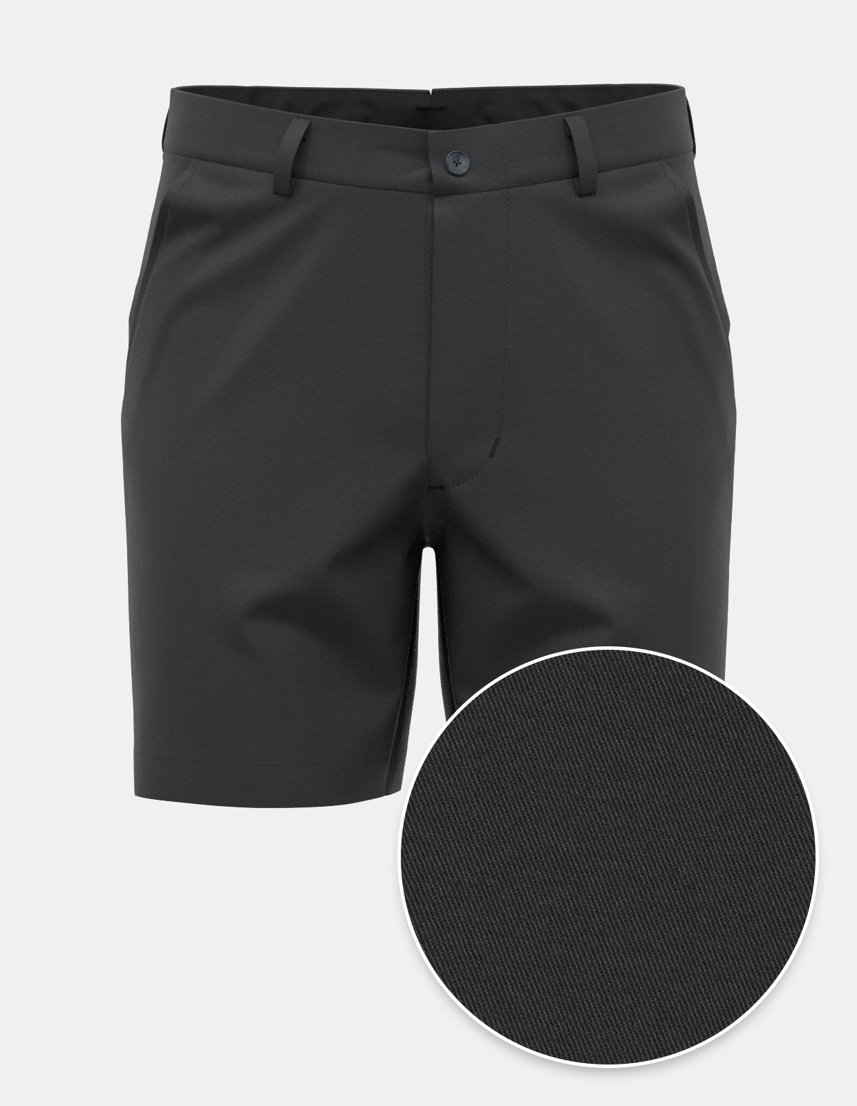 Cashmere Finish Stretch Twill Short - Charcoal