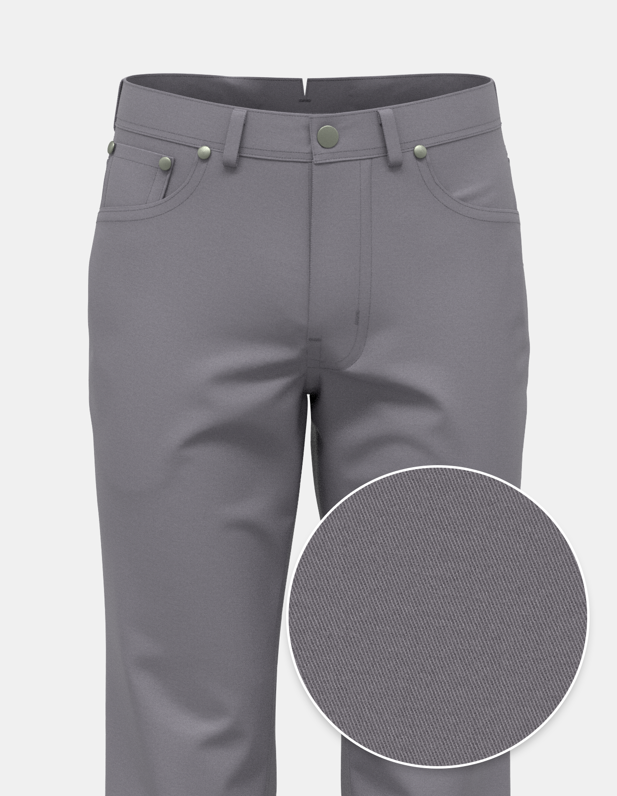 Cashmere Finish Stretch Twill Five Pocket - Slate
