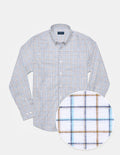 Turquoise And Tawny Cotton Linen Tattersall