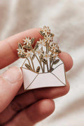 Letter full of flowers Enamel Pin