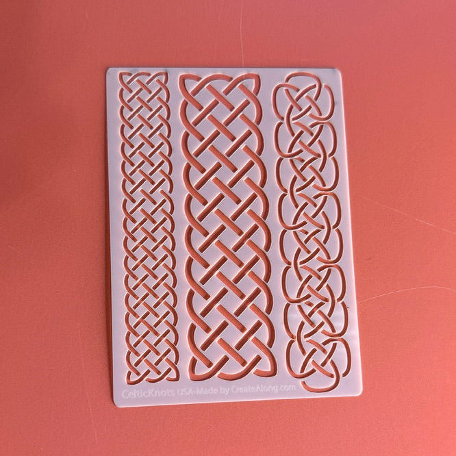 Celtic Knot Borders polymer clay mylar stencil texture sheet
