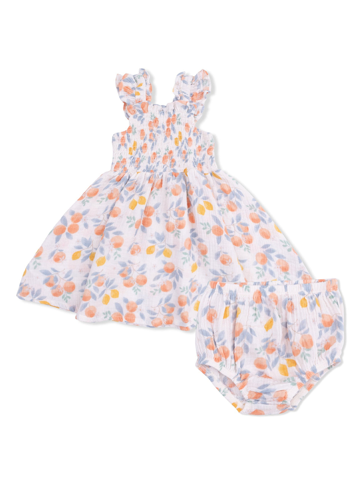 Smocked Sundress & Bloomer, Citrus Floral