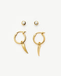 Claw Hoop & Stud Earring Set | 18ct Gold Vermeil