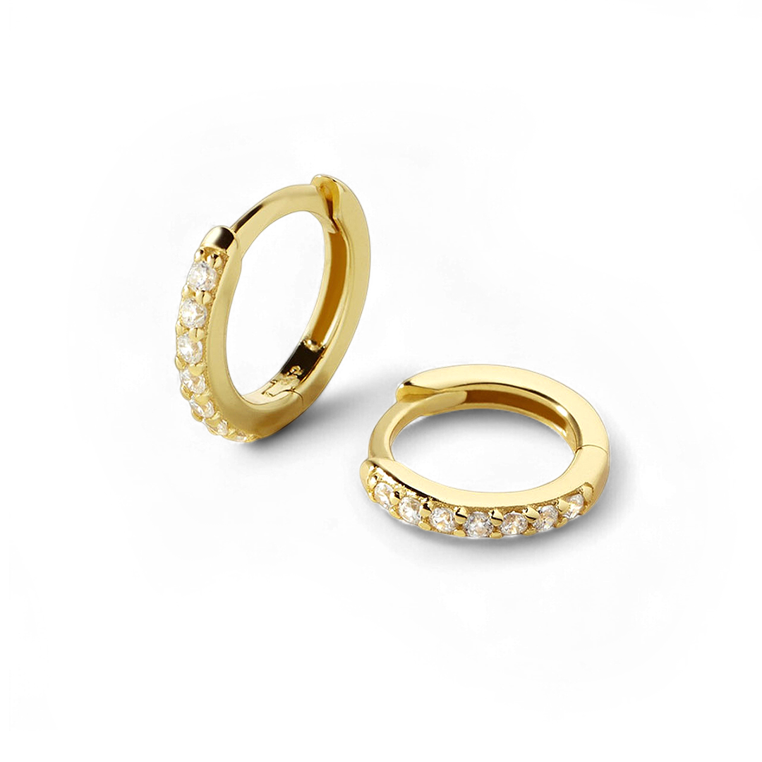 Pave Huggie Hoop Earrings