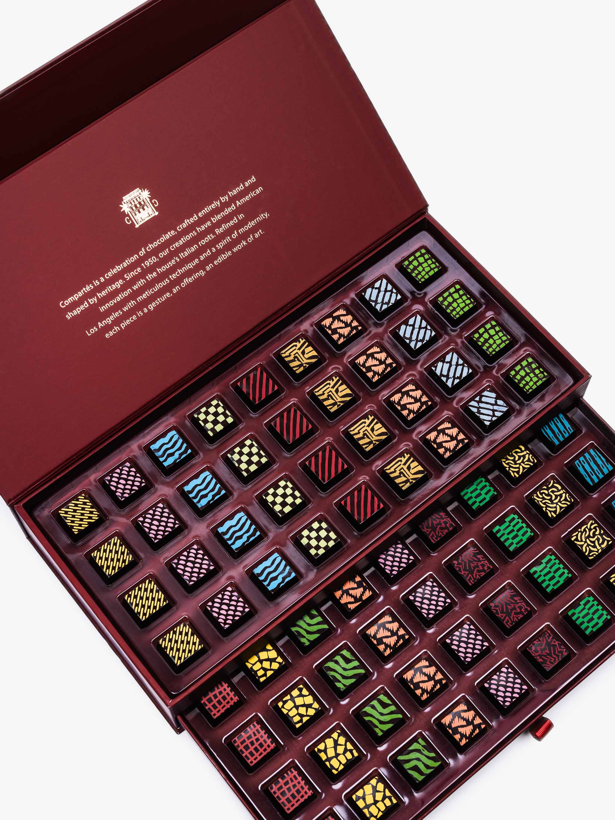 Burgundy Gourmet Chocolate Drawer Gift Box - 72 Luxury Chocolates