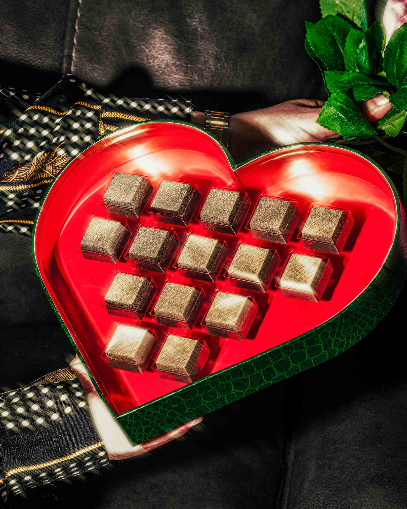 24K Gold Chocolates Heart Box