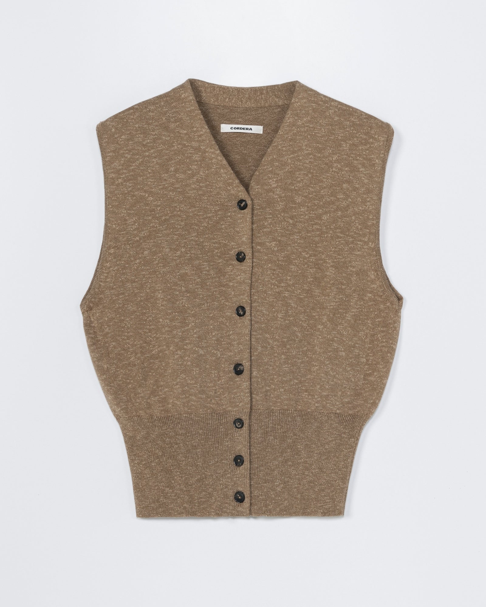 Flecked Cotton Waistcoat in Copal