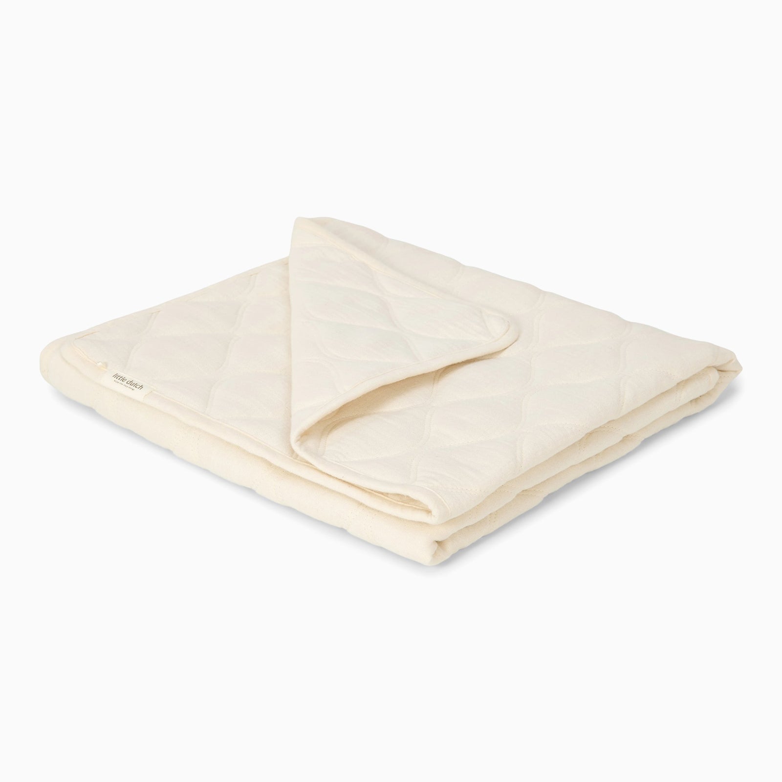 Little Dutch Quilted Bassinet Blanket - Soft White