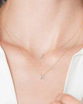 Letter X -Covet 14kt Diamond Pavé Initial Letter Necklace | Yellow Gold - Final Sale