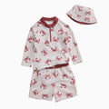 KIDLY by MORI Rash Vest, Swim Shorts & Bucket Hat - Crab Print