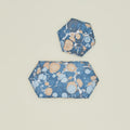 Marbleized Hexagon Tray, Set of 2 - Cool Marble