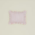 Block Printed Striped Ruffled Pillow Cover - Red Stripe