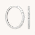 Essential Crystal Large Hoops in Silver