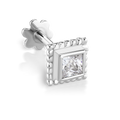 Cubic Zirconia Broken Braid Threaded Stud Earring With Titanium Backing