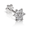 Cubic Zirconia Flower Threaded Stud Earring With Titanium Backing